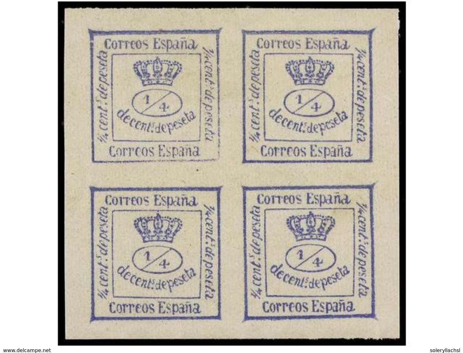 274 * ESPAÑA. Ed.115. <B>4/4 Cto.</B> Azul. PIEZA DE LUJO. Dictamen GRAUS. Cat. 150?. - Other & Unclassified