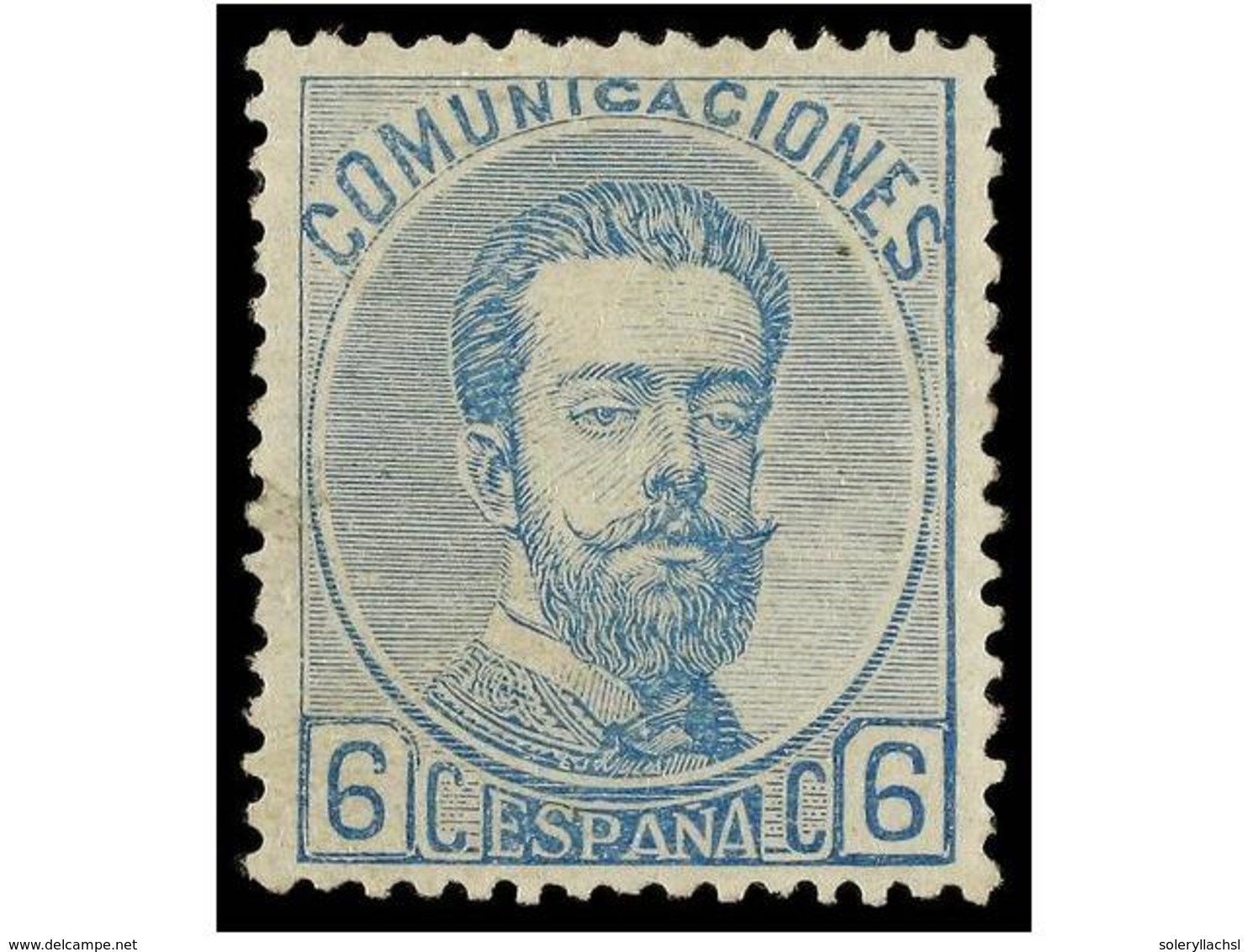 275 * ESPAÑA. Ed.119. <B>6 Cts.</B> Azul. PIEZA DE LUJO. Cert. COMEX. Cat. 210?. - Altri & Non Classificati