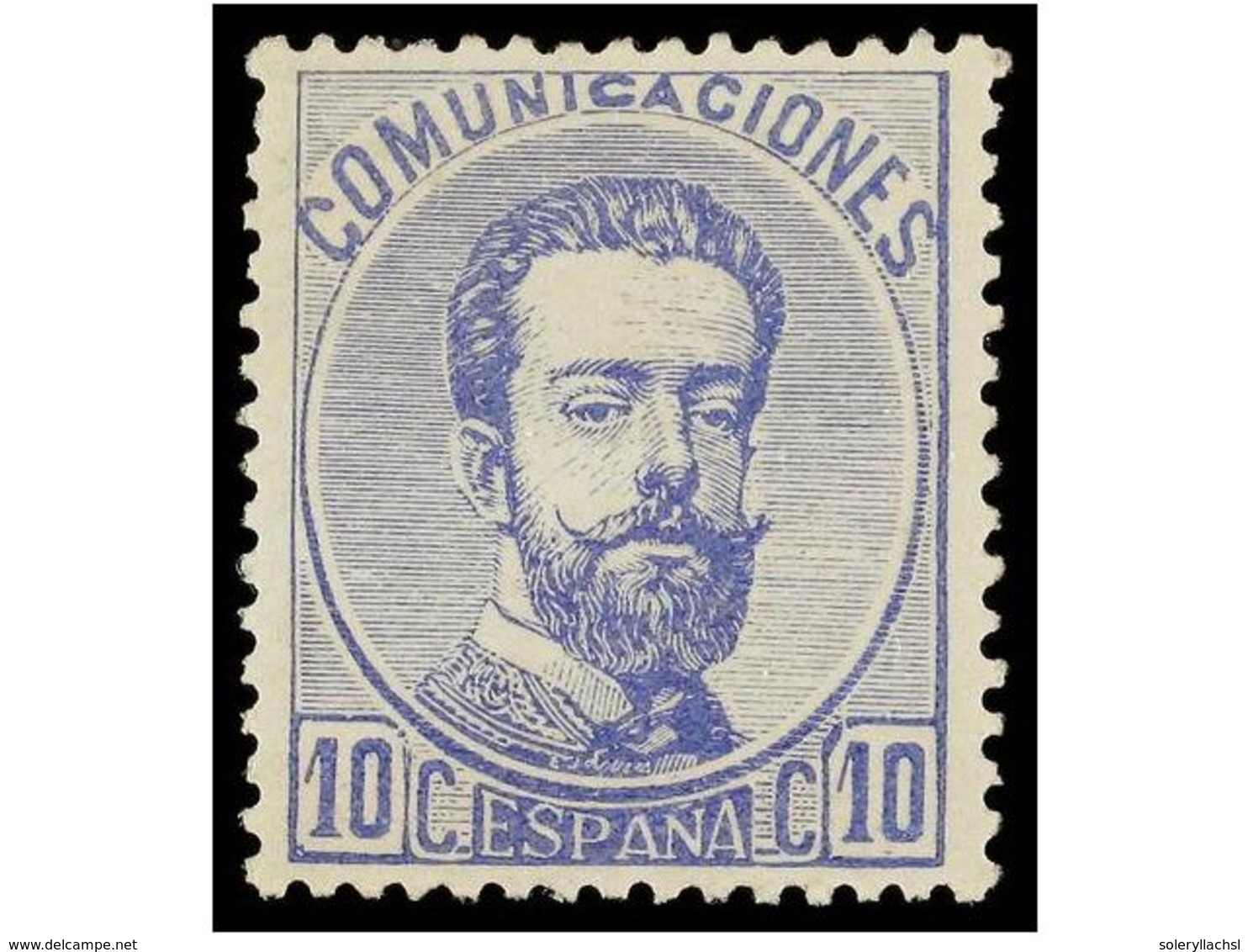 278 (*) ESPAÑA. Ed.121A. <B>10 Cts.</B> Azul, Tipo II. PIEZA DE LUJO. - Autres & Non Classés