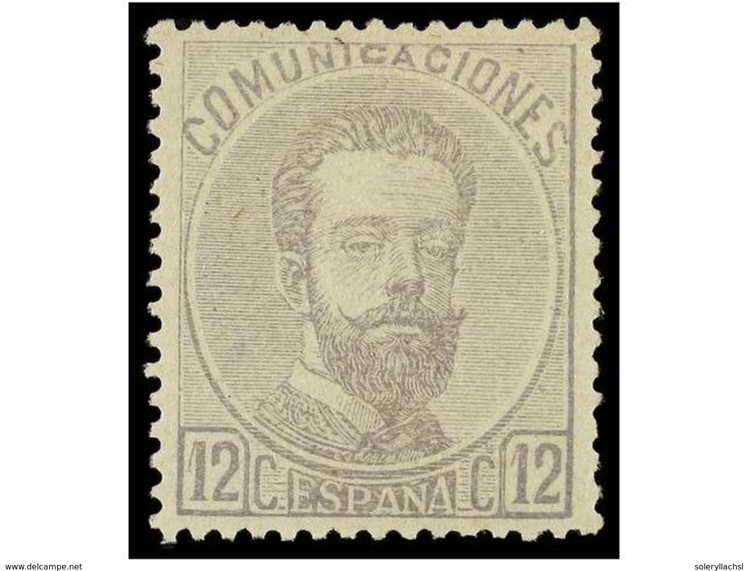 279 ** ESPAÑA. Ed.122. <B>12 Cts.</B> Gris. Centraje Perfecto. PIEZA DE LUJO. - Autres & Non Classés