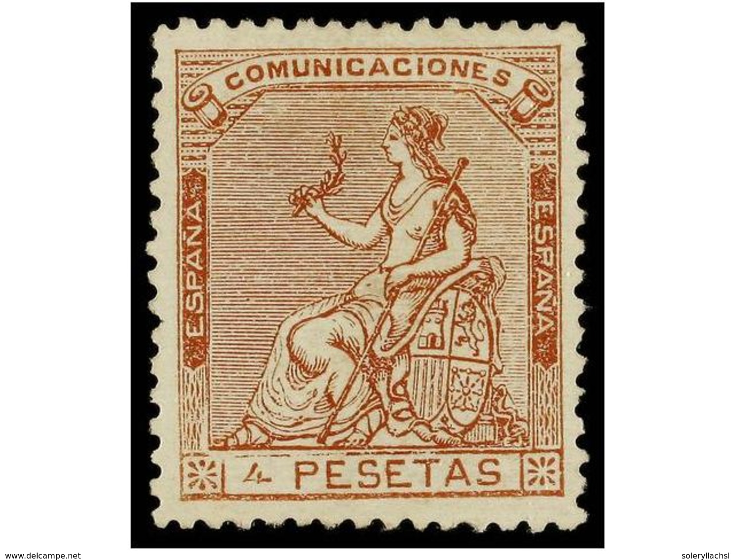 303 * ESPAÑA. Ed.139. <B>4 Pts.</B> Castaño. Excelente Color Y Centraje. PIEZA DE LUJO. Cert. GRAUS. Cat. 990?. - Altri & Non Classificati