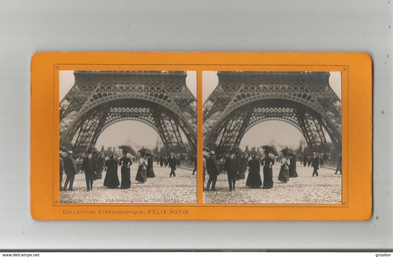 PARIS (75) 66 EXPO 1900 PHOTO STEREOSCOPIQUE VUE PRISE SOUS LA TOUR EIFFEL COLLECTION FELIX POTIN - Stereo-Photographie