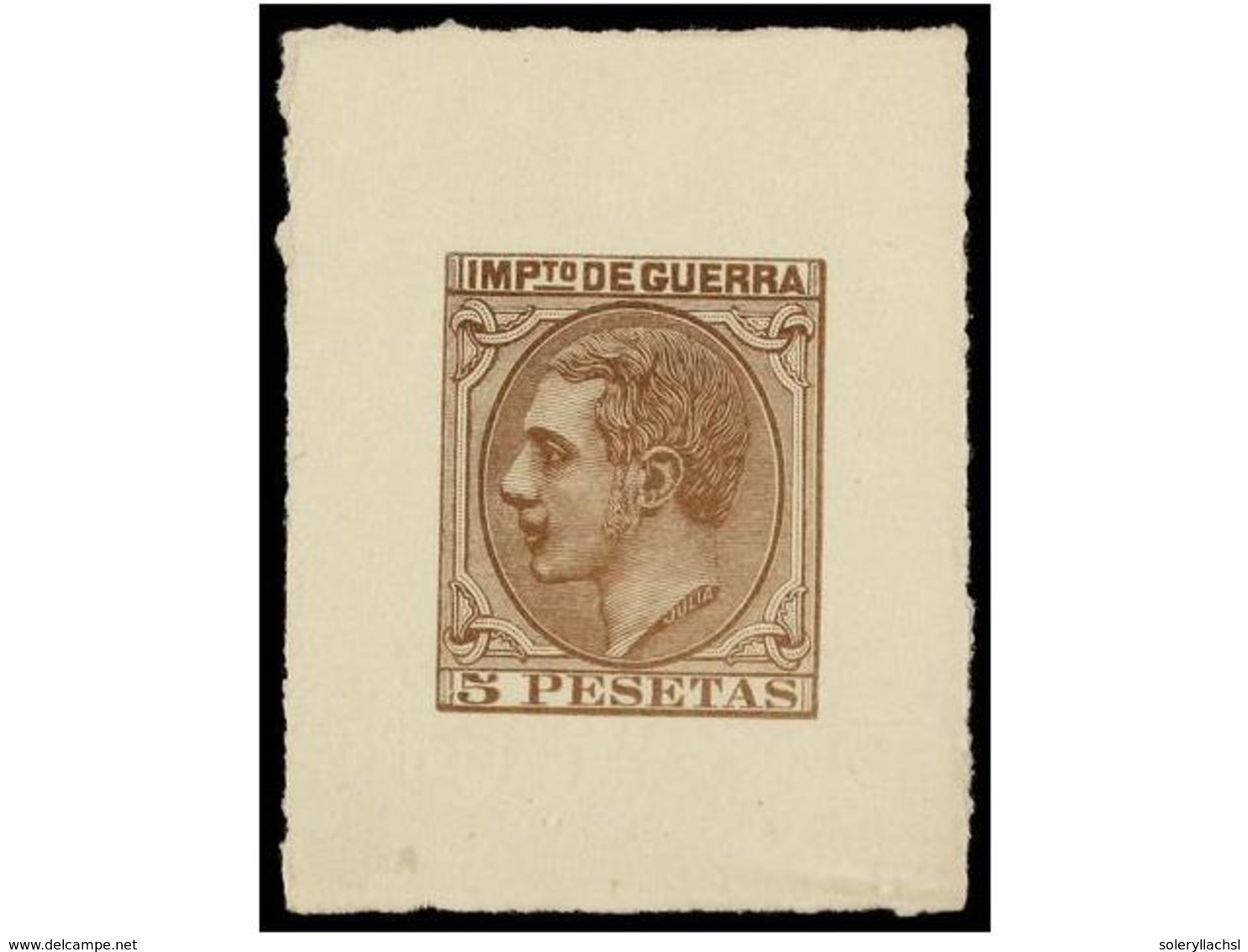 403 ESPAÑA. Ed.NE 10. <B>PRUEBA DE PUNZÓN. 5 Pts. </B>castaño (Gálvez 190A. No Reseñada). - Altri & Non Classificati