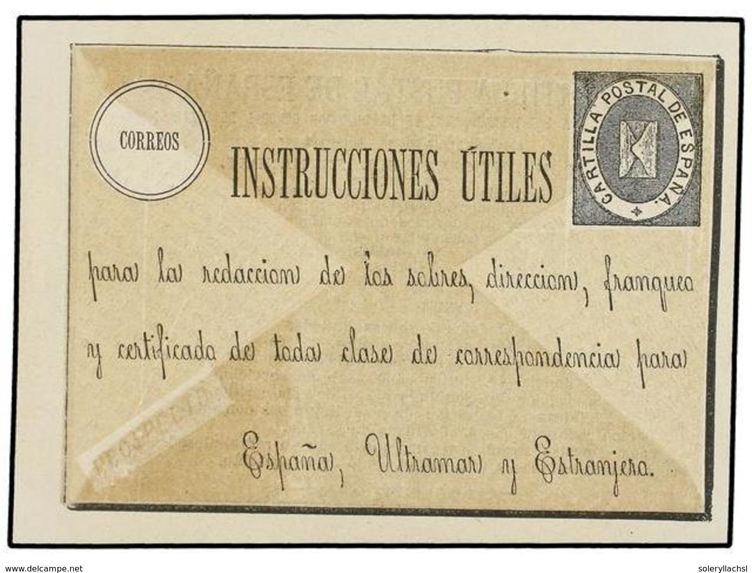 756 ESPAÑA: FRANQUICIAS POSTALES. Tarjeta Anuncio Del Uso Del Sello De La <B>CARTILLA POSTAL.</B> MUY RARO. - Autres & Non Classés