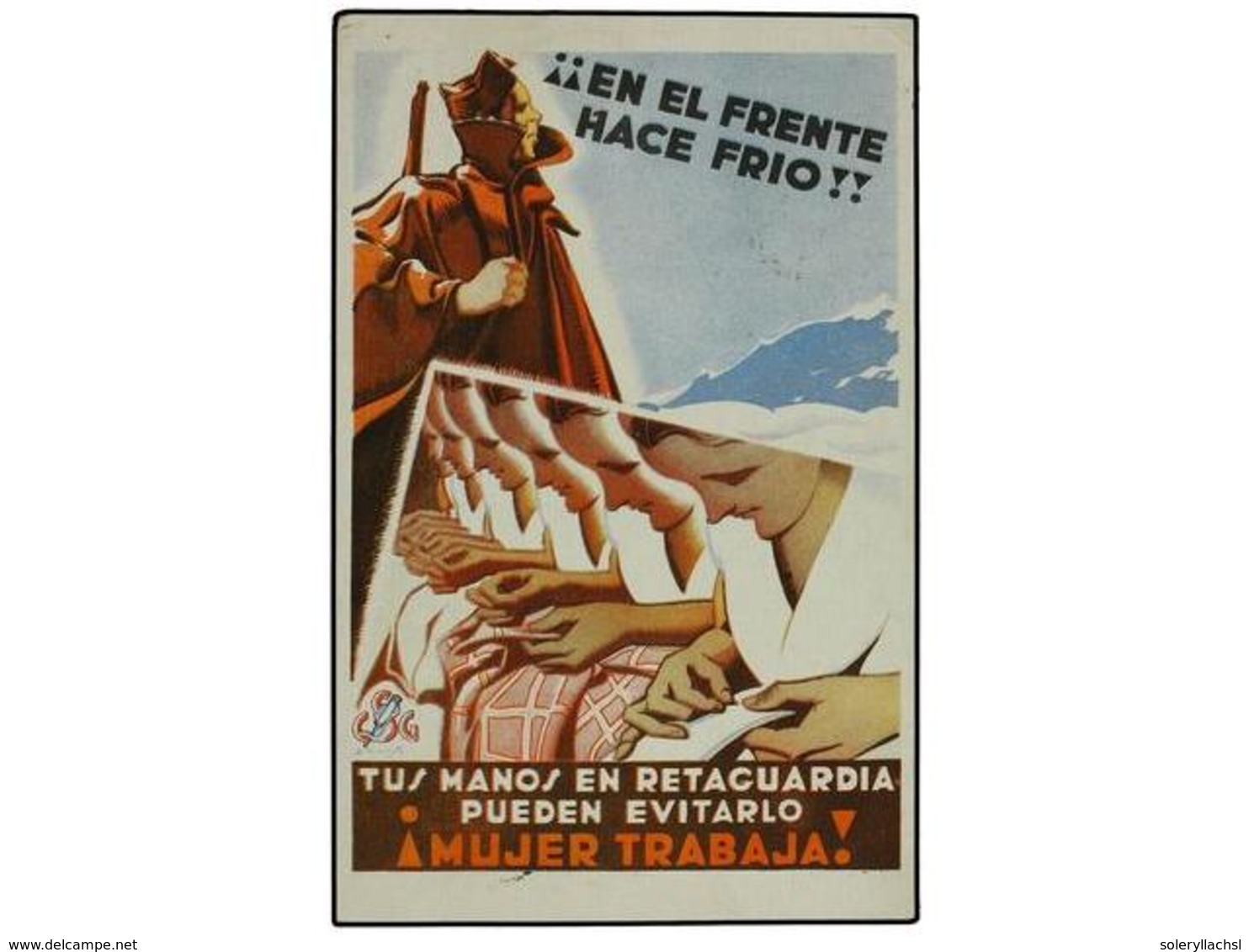 799 ESPAÑA GUERRA CIVIL. 1937. TARJETA POSTAL<B> 'EN EL FRENTE HACE FRIO'. </B> - Autres & Non Classés