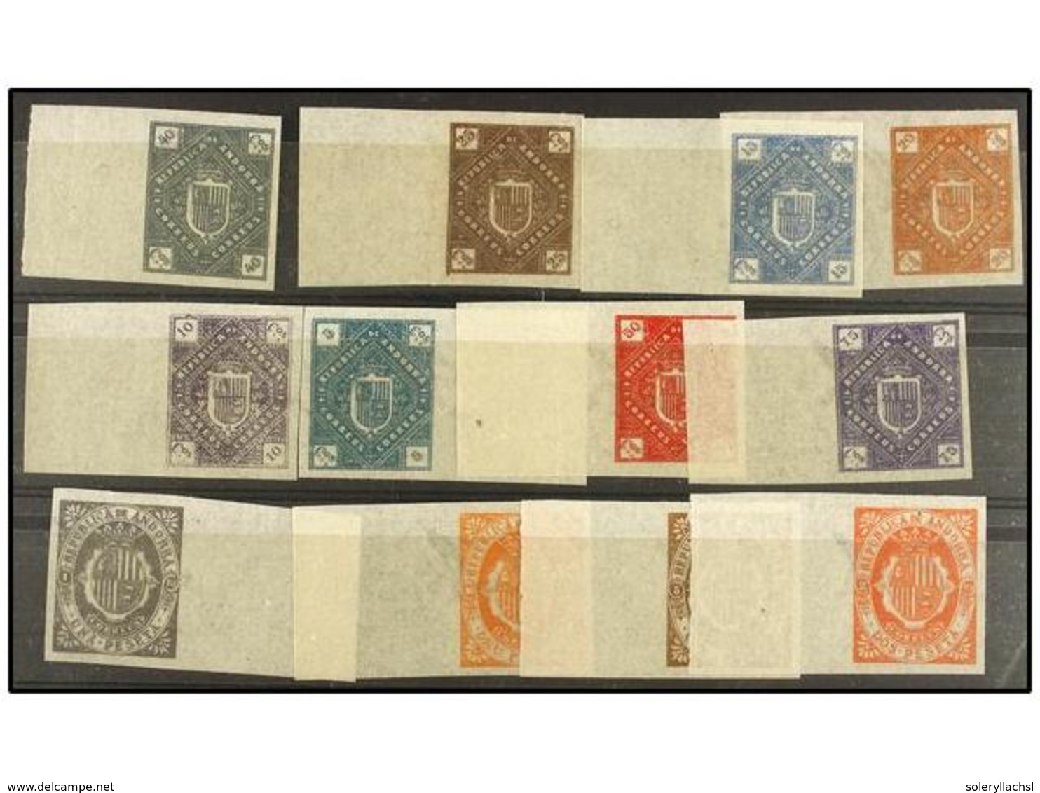 819 (*) ANDORRA. Ed.NE 1/12, NE 1/12s. <B>NO EMITIDOS. </B>Series Completas<B> DENTADA</B> Y <B>SIN DENTAR. </B> Cat. 81 - Altri & Non Classificati