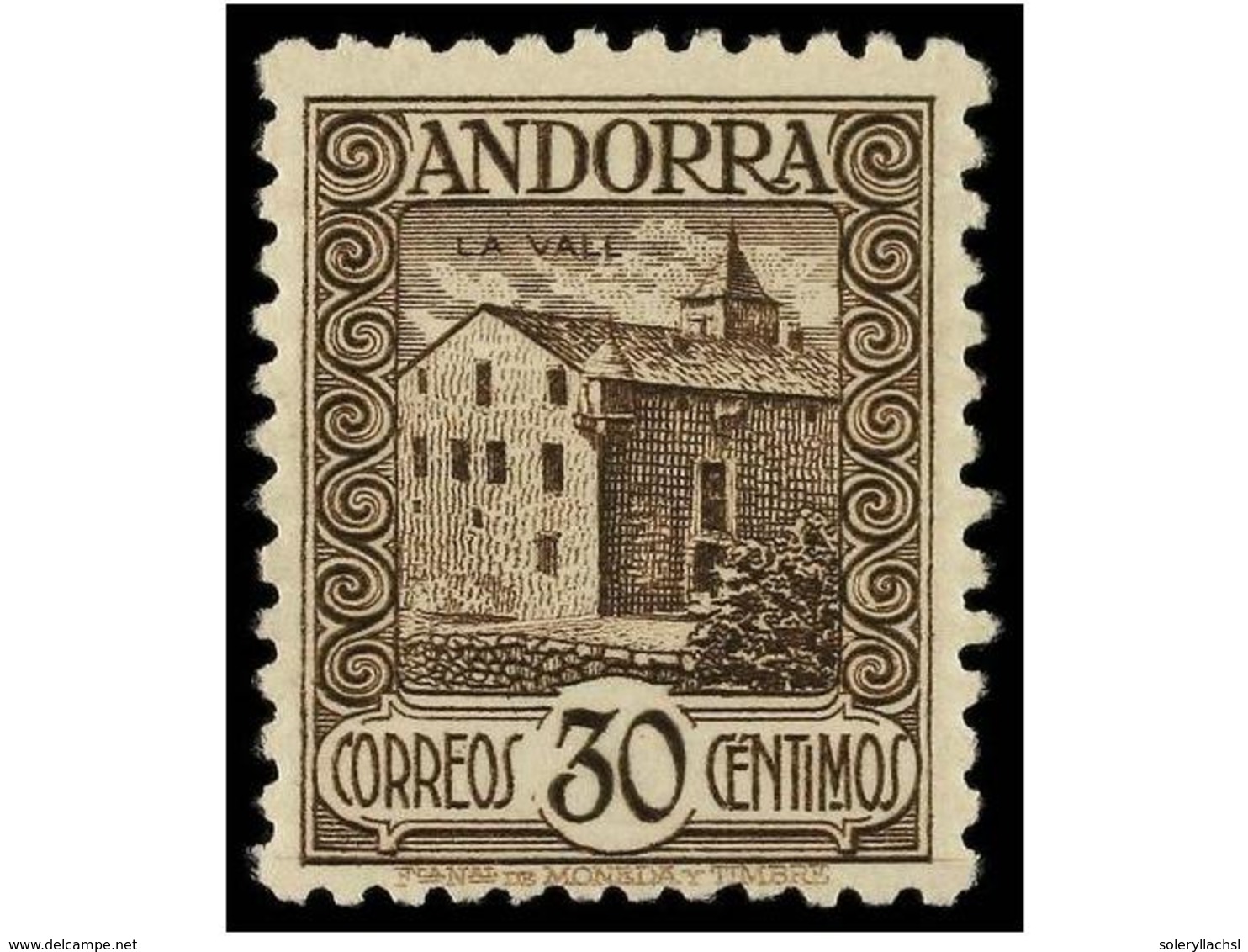 821 ** ANDORRA. Ed.15d/24d. SERIE COMPLETA, Centrajes Diversos, Sello De 30 Cts. Dictamen GRAUS. Cat. 420?. - Autres & Non Classés