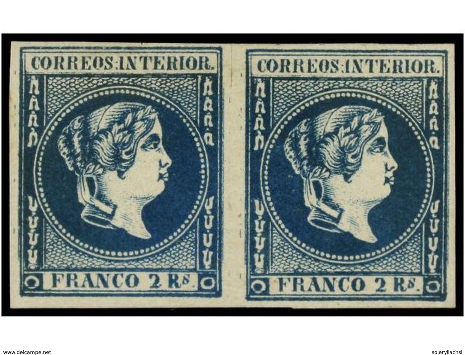 850 (*) FILIPINAS. Ed.14 (2). <B>2 Reales</B> Azul. Pareja Horizontal. MAGNÍFICA. Muy Raros Los Múltiples De éste Sello. - Autres & Non Classés