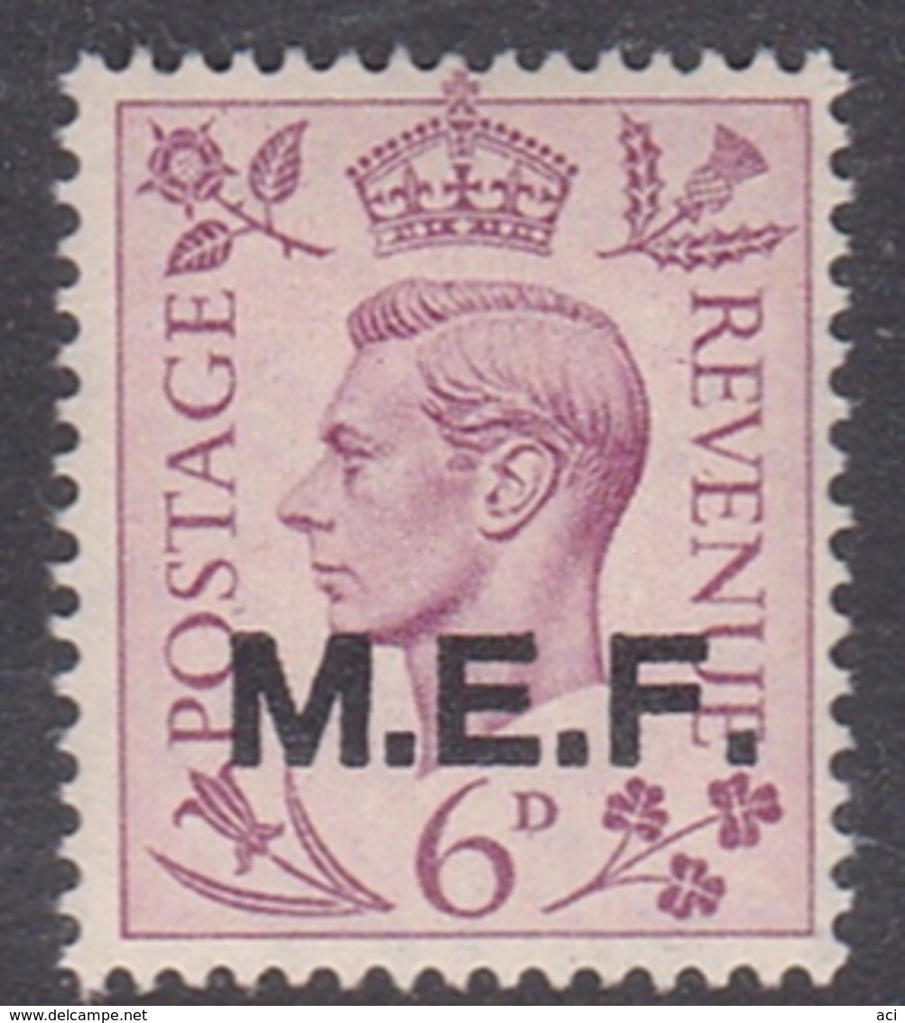 Italy-British Occupation M.E.F. Sassone 11 1943 King George VI 6d Lilac, London Printing, Mint Never Hinged - British Occ. MEF
