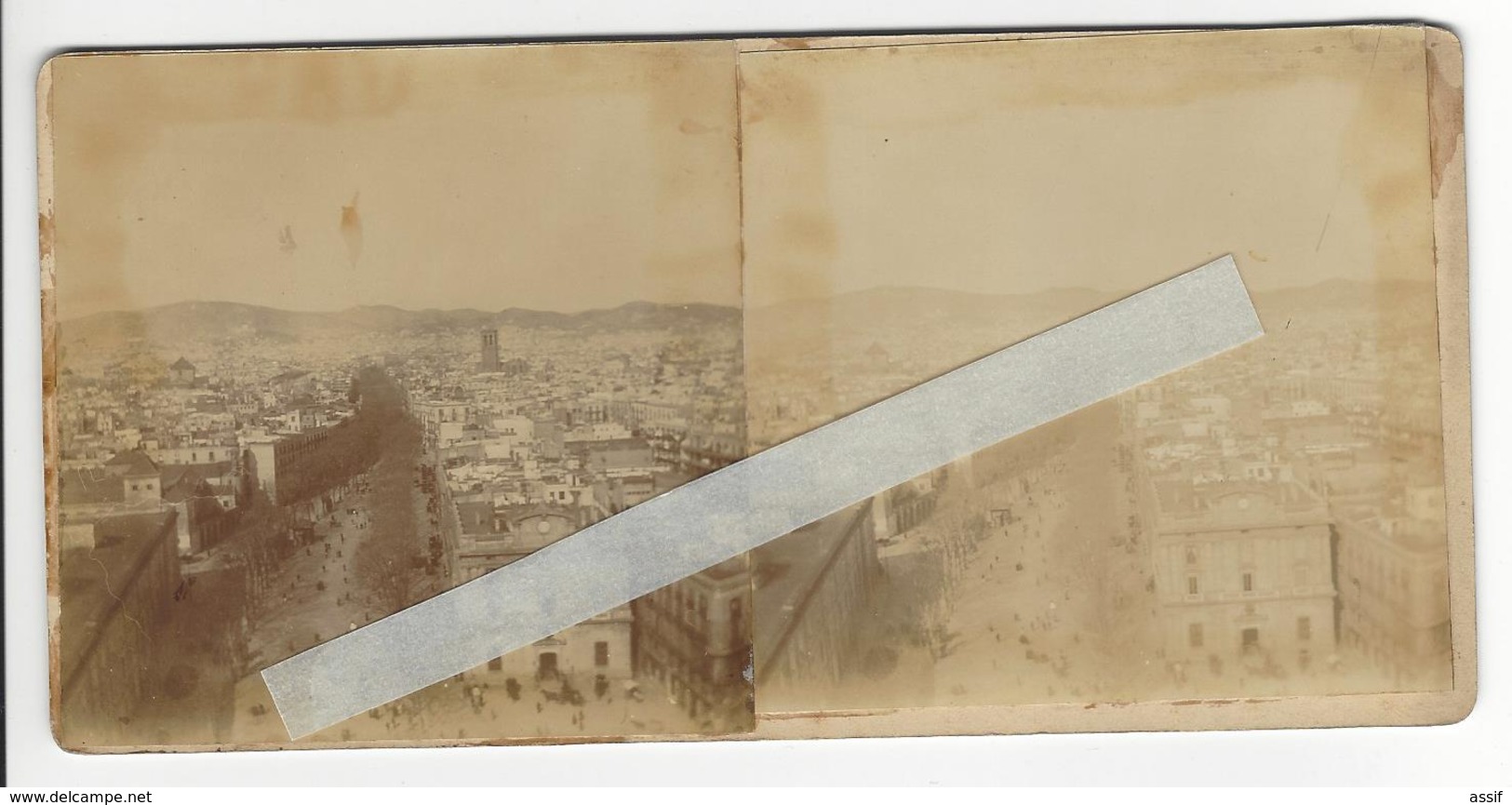 ESPAGNE SPAIN ESPANA BARCELONE BARCELONA Circa 1880 PHOTO STEREO /FREE SHIPPING REGISTERED - Photos Stéréoscopiques