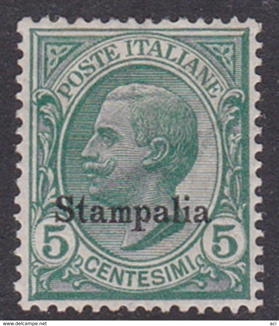Italy-Colonies And Territories-Aegean-Stampalia S 2  1912 5c Green, Mint Hinged - Egeo (Stampalia)