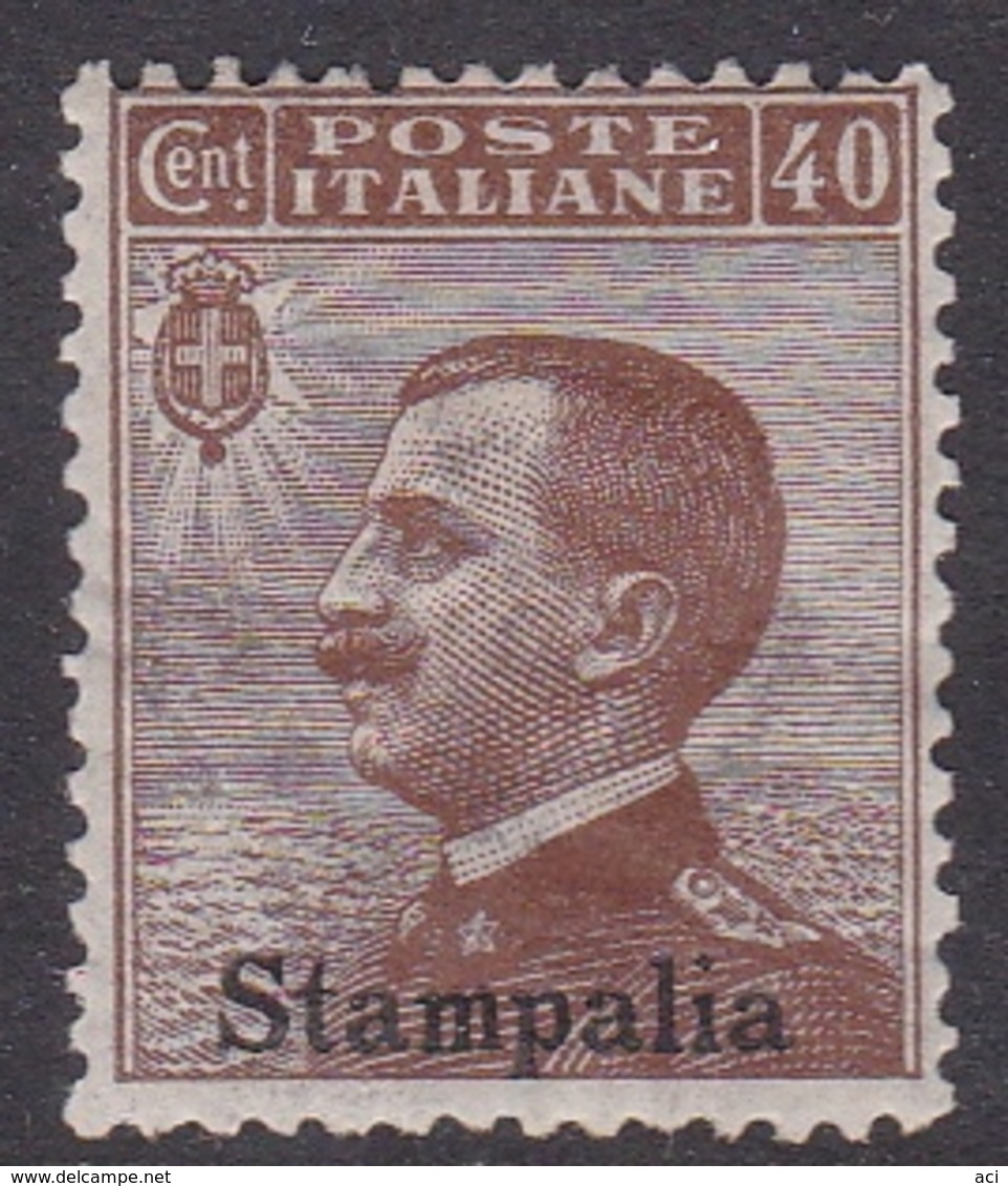 Italy-Colonies And Territories-Aegean-Stampalia S 6  1912  40c Brown, Mint Hinged - Egée (Stampalia)