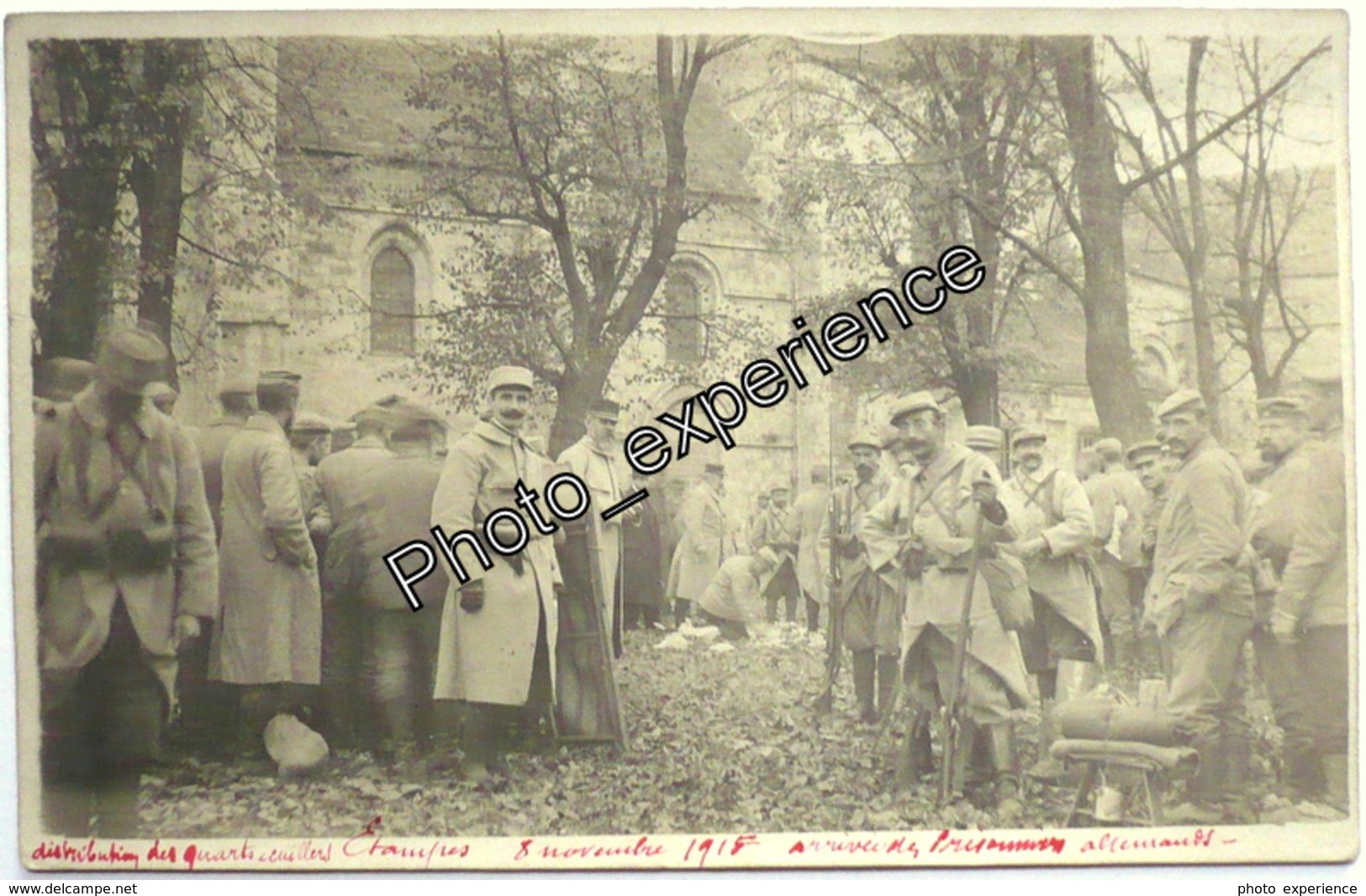 CPA Carte Photo Guerre 14-18 Militaire Prisonnier Allemand Eglise WW1 ETAMPES Essonne 91 - Etampes