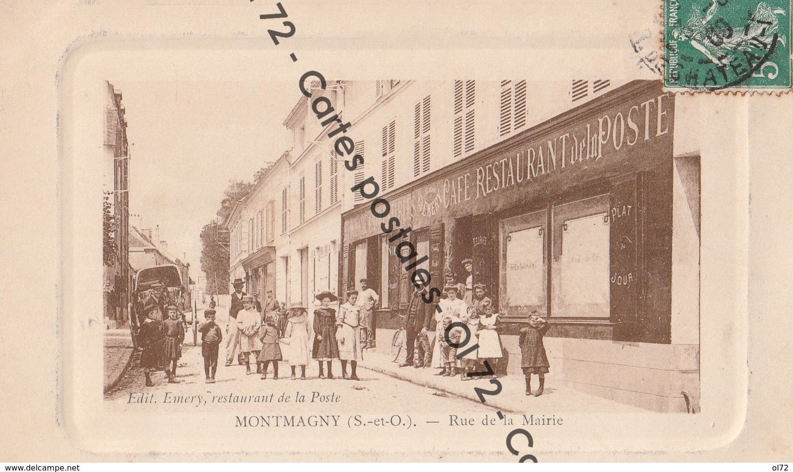 CPA - [95] Val D'Oise > Montmagny - Rue De La Mairie - Animée - Gaufrée - Altri & Non Classificati