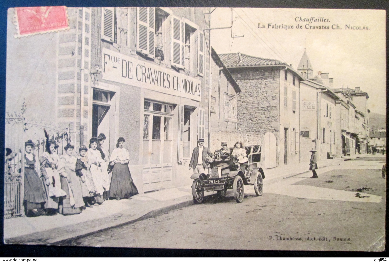 71  Rare  CHAUFFAILLES  La Fabrique De Cravattes De CH NICOLAS  Usine  Entrée Des Ouvrières 1906 - Autres & Non Classés