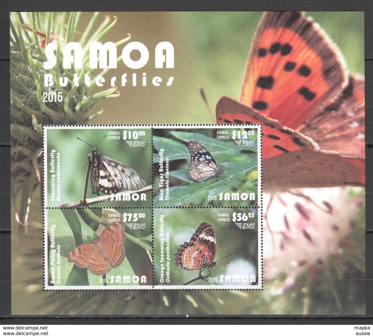 Samoa 2015 Yvertn° Bloc 96 *** MNH Cote 160 Euro Faune Papillons Vlinders Butterflies - Samoa