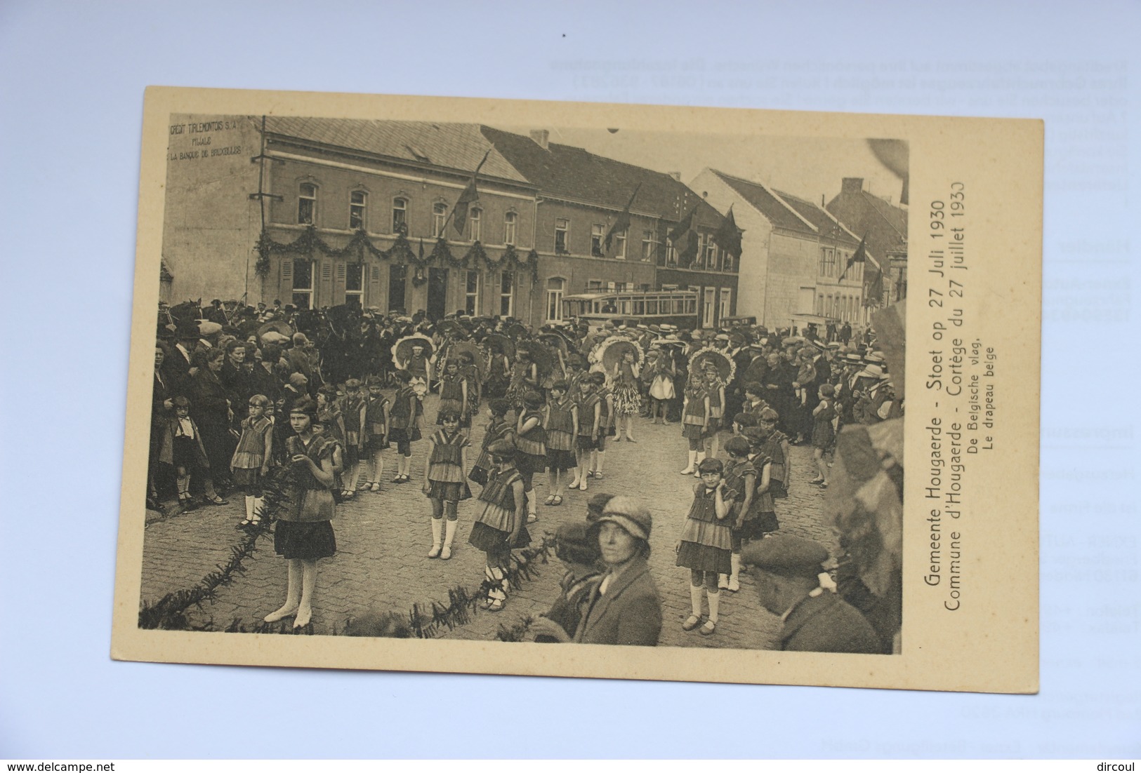 38286-   Hougaerde  Cortège  Du 27  Juillet  1930 -     Le  Drapeau Belge - Högaarden