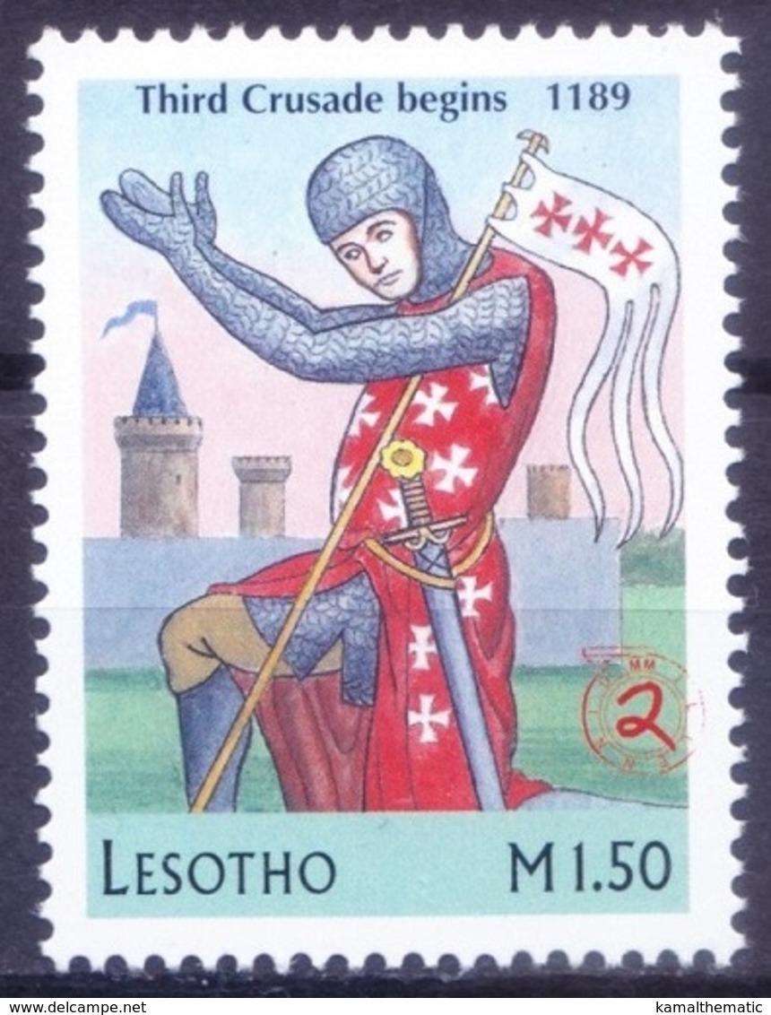 L9m- Third Crusade Begins 1189, War, Millennium, Lesotho 1999 MNH - 1. Weltkrieg