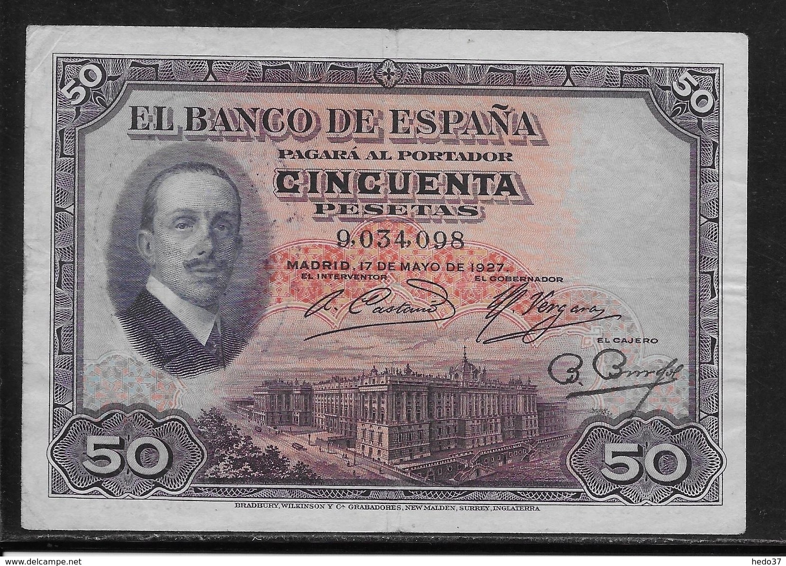 Espagne - 50 Pesetas - 1927 - Pick N°72 - TTB - 50 Pesetas