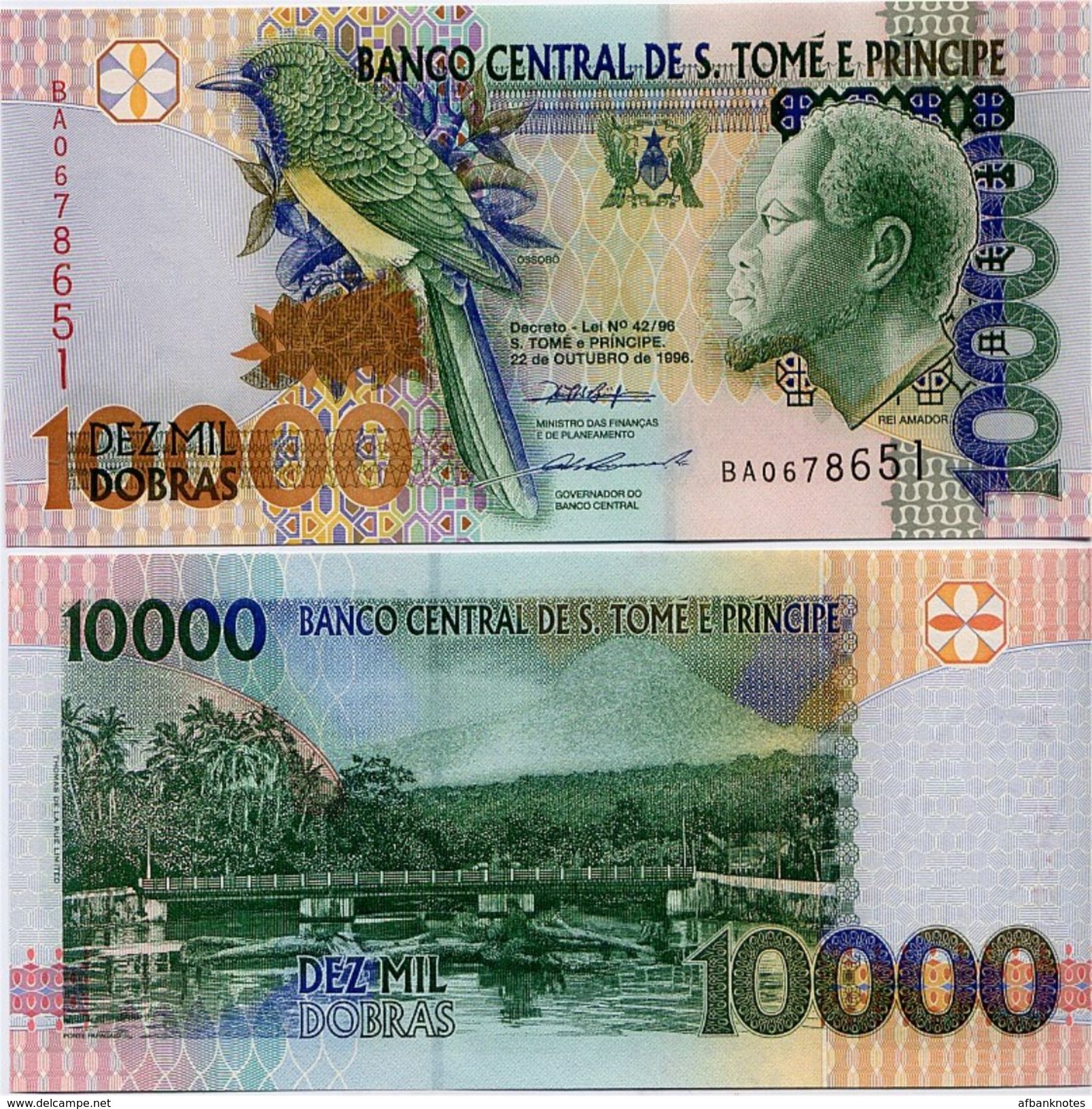 SAINT THOMAS & PRINCE       10,000 Dobras       P-66a       22.10.1996       UNC  [ 10000 ] - San Tomé E Principe