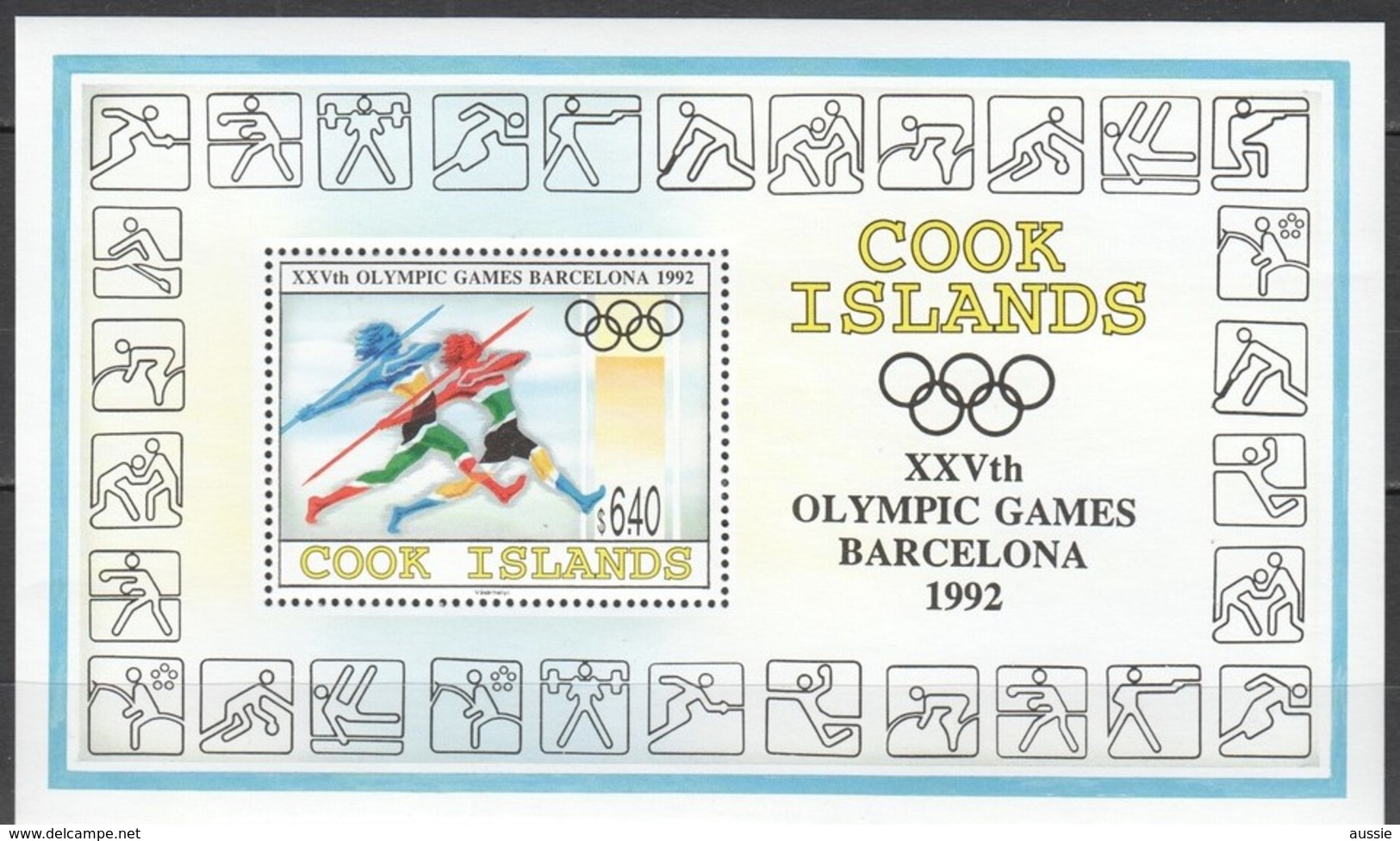 Cook Islands 1992 Yvertn° Bloc 204 *** MNH  Cote 20,00 Euro Sport Jeux Olympiques Barcelona - Cook