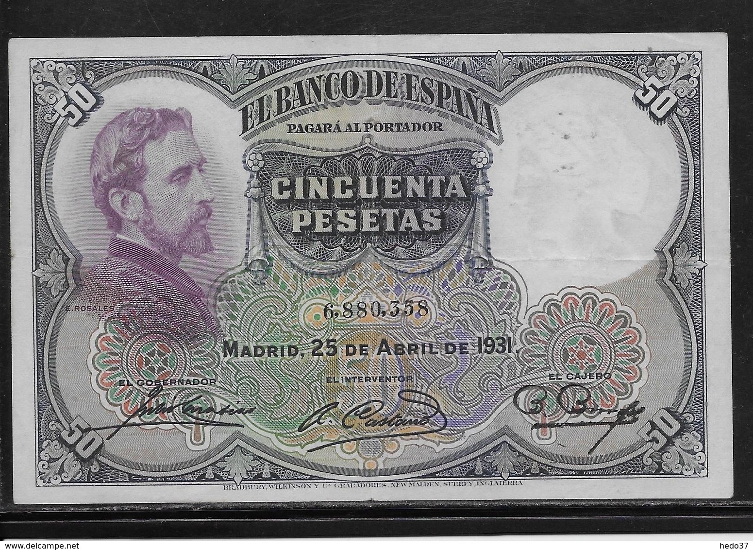 Espagne - 50 Pesetas - 1931 - Pick N°82 - TTB - 50 Peseten