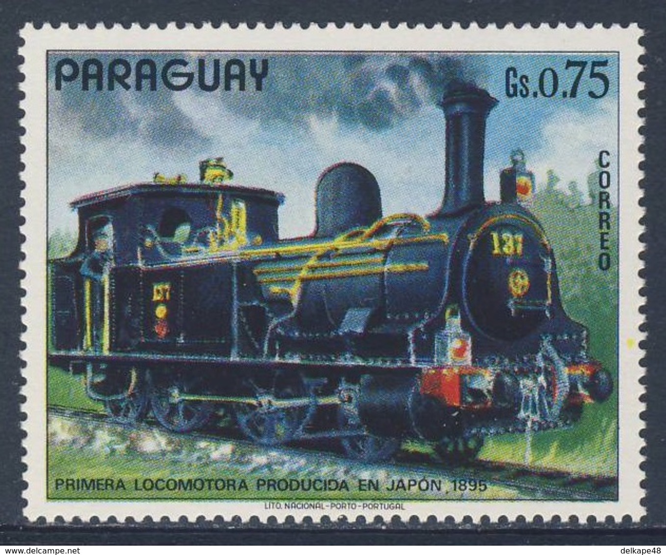 Paraguay 1972 Mi 2382 ** Erste Japanische Dampflokomotive (1895) / Steam Locomotive / Locomotive à Vapeur - Treinen