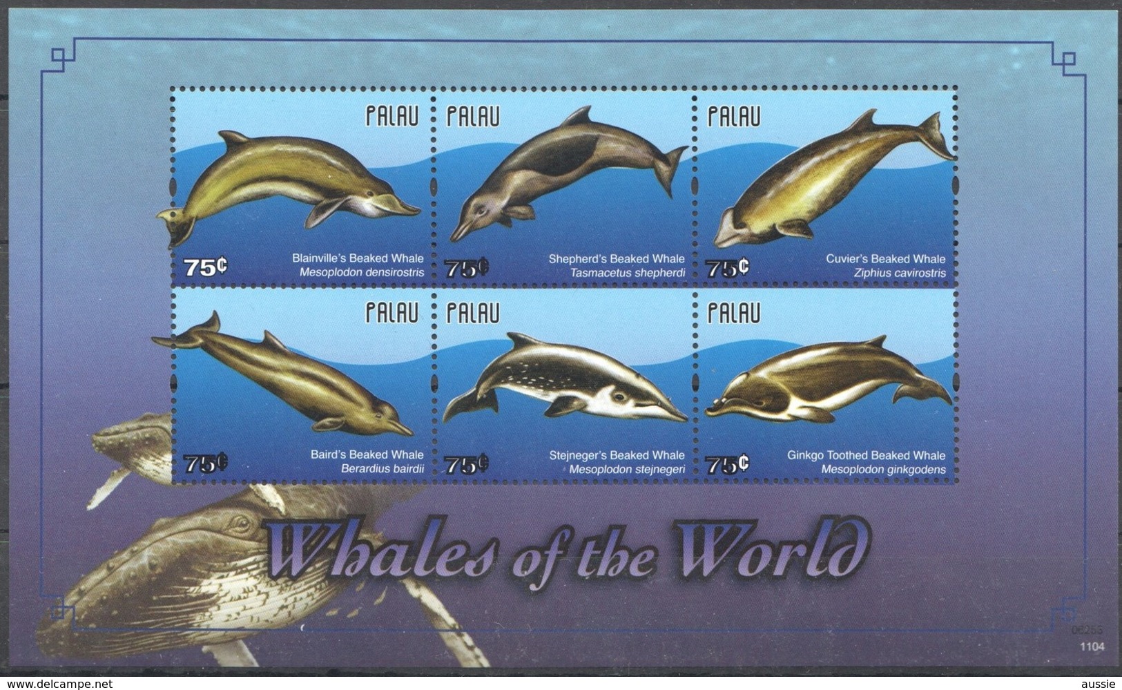 Palau 2011 Yvertn° 2602-2607 *** MNH  Cote 15,00 Euro Faune Marine Baleines Whales Walvissen - Palau