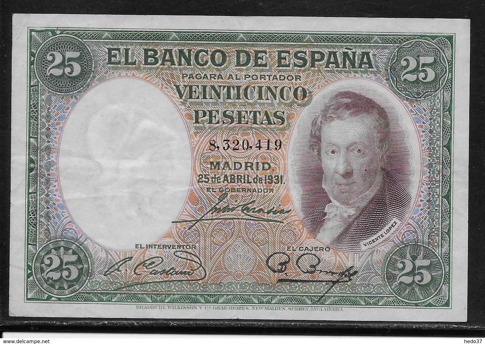 Espagne - 25 Pesetas - 1931 - Pick N°81 - TTB - 25 Pesetas