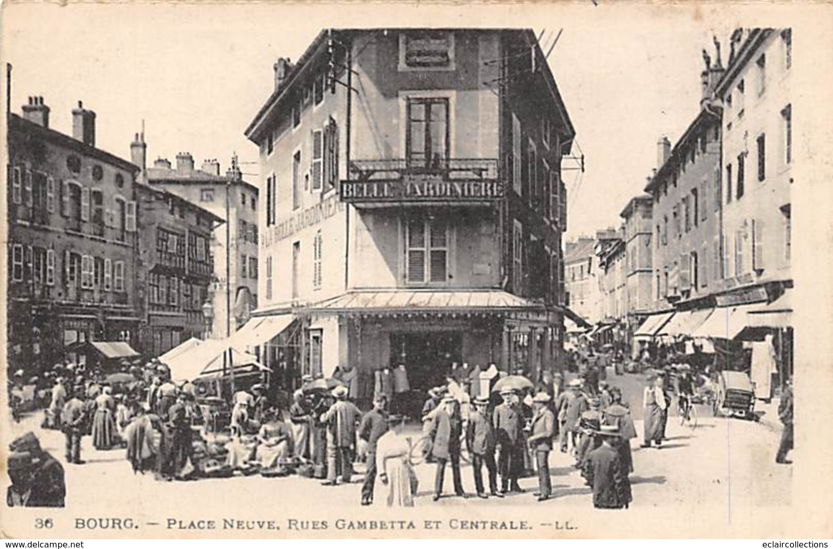 Bourg En Bresse     01       Marché.  Rue Gambetta  Et Place Neuve          (voir Scan) - Other & Unclassified