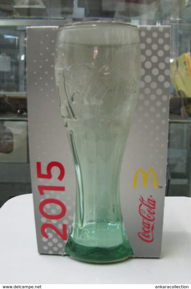 AC - COCA COLA McDONALD'S 2015 GREENISH CLEAR GLASS IN ITS ORIGINAL BOX - Tazas & Vasos