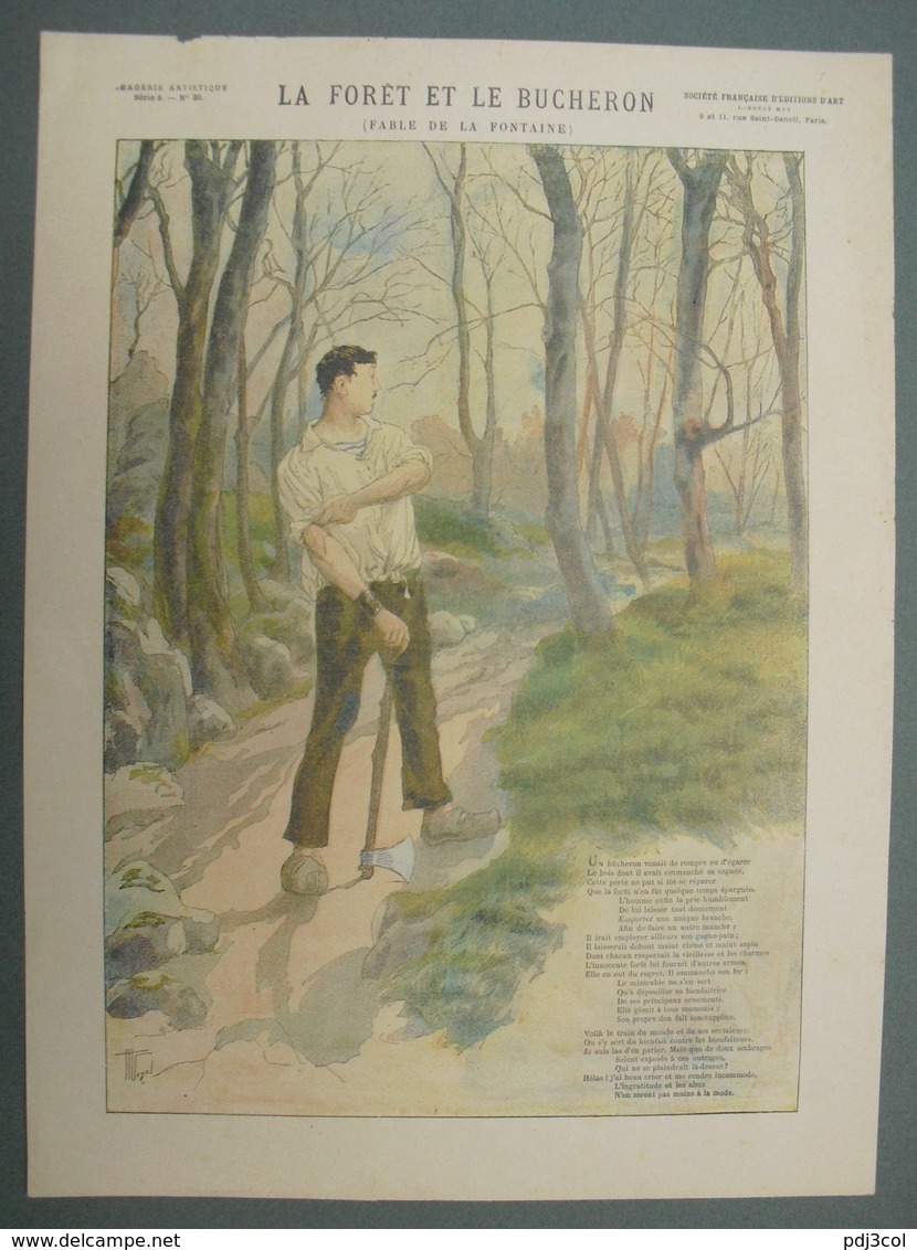La Forêt Et Le Bucheron (Fable De La Fontaine) - Imagerie Artistique Illustrée - Série 8 - N°20 - Estampes & Gravures