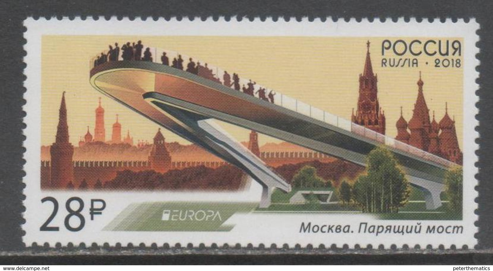 RUSSIA, 2018, MNH,EUROPA, BRIDGES,1v - 2018