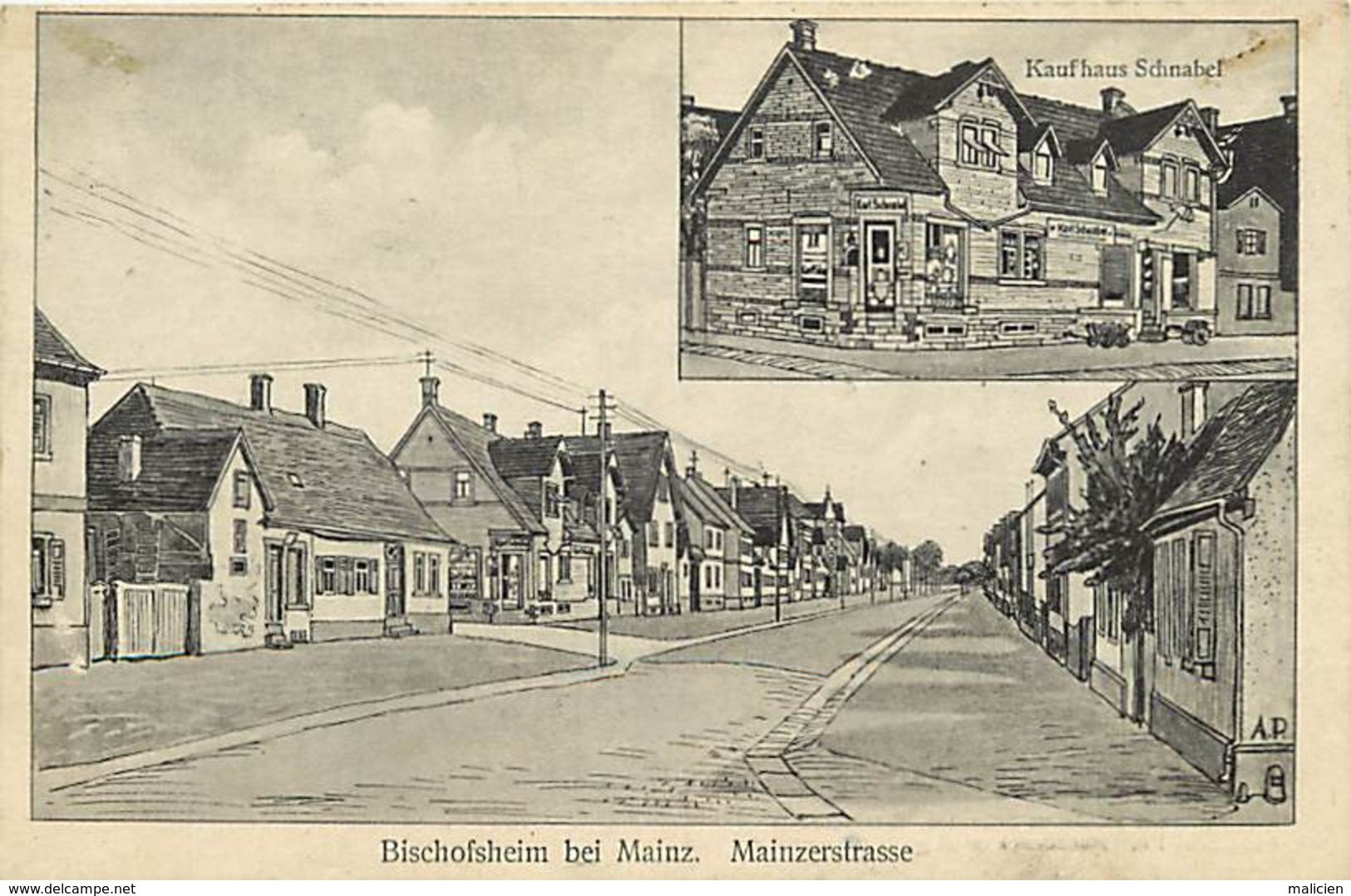 - Pays Div.-ref-L870 - Allemagne - Bischofheim Bei Mainz - Mainserstrasse -  Kaufhaus Schnabel - Carte Bon Etat - - Autres & Non Classés