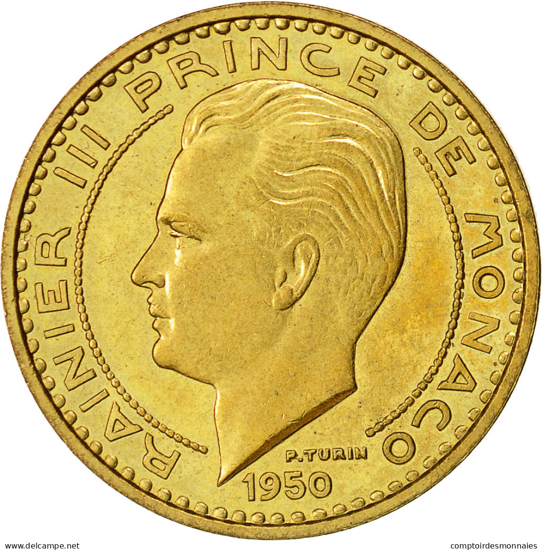 Monnaie, Monaco, 50 Francs, 1950, TTB+, Cupro-Aluminium, Gadoury:MC 141, KM:E30 - 1949-1956 Franchi Antichi