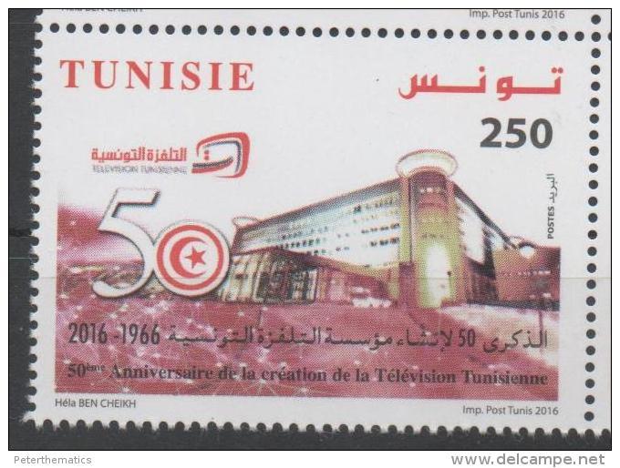 TUNISIA ,2016, MNH, 50TH ANNIVERSARY OF TUNISIAN TELEVISION, TV, 1v - Unclassified