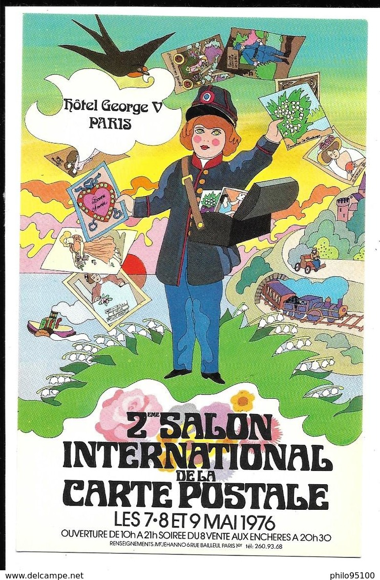 2e SALON INTERNATIONAL De La CARTE POSTALE. 1976. - Bolsas Y Salón Para Coleccionistas