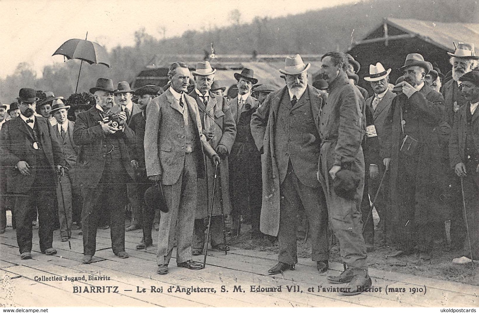 CPA 64 -   BIARRITZ - Le Roi D'Angleterre, S. M. Edouard VII Et L'aviateur Bleriot (mars 1910) - Biarritz