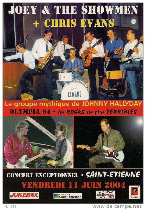 JOHNNY HALLYDAY + Joey Et The Showmen + CHRIS EVANS Carte De Concert à Saint-Etienne - Artiesten