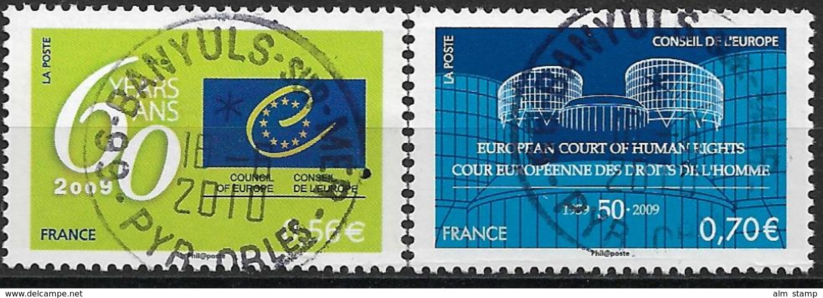 2009 Frankreich Europarat Mi. 65-6**MNH   60 Jahre Europarat. 50 Jahre Europäischer Gerichtshof Für Menschenrechte - Europäischer Gedanke