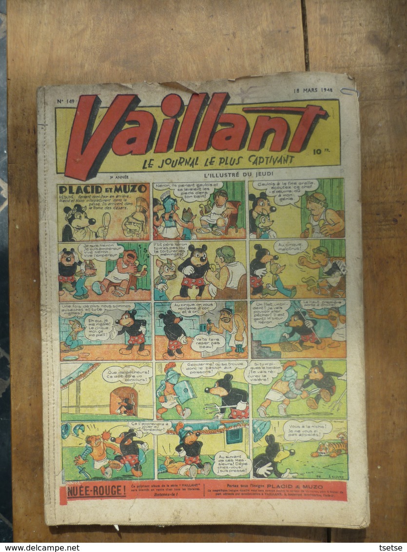 Le Journal De Vaillant... L'Illustré Du Jeudi -Placid Et Muzzo - Année Août 1947 - Vaillant
