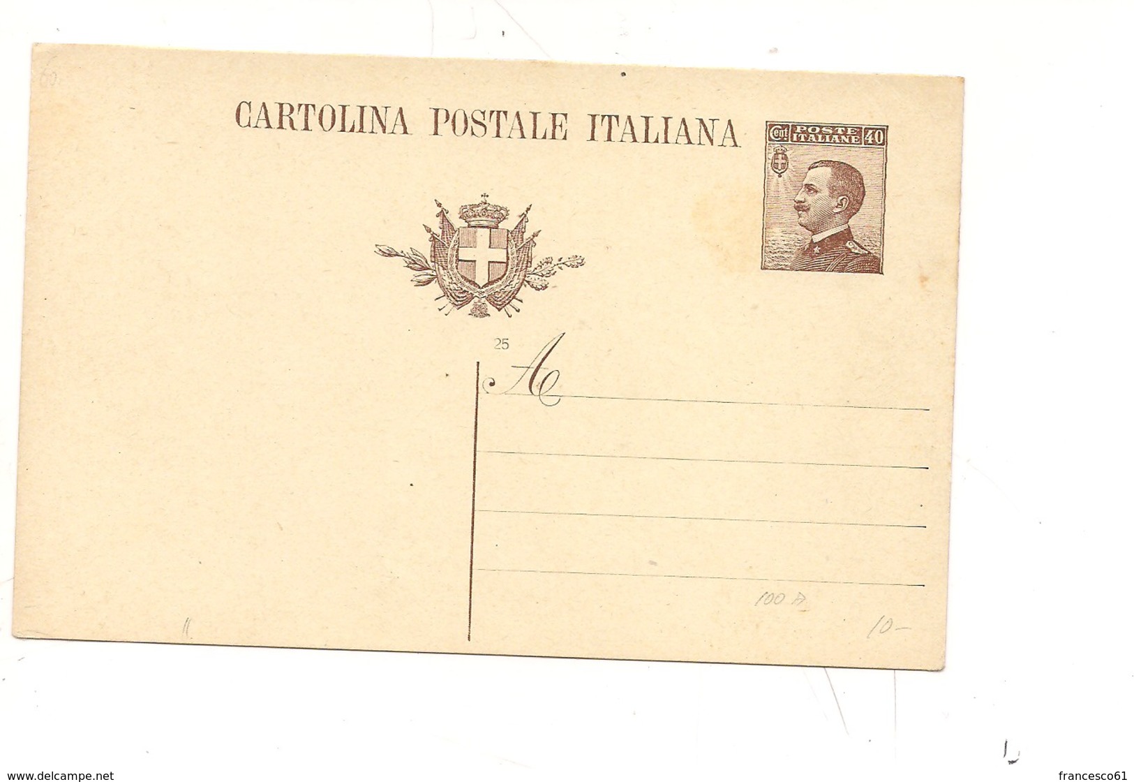 2306) 1925 INTERO POSTALE 40C MICHETTI NUOVO - Interi Postali