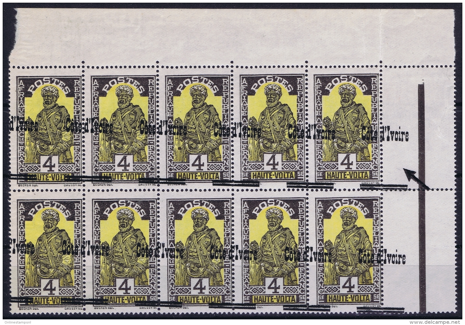 Cote-d'Ivoire : Yv 89 Surcharge A Cheval,  Postfrisch/neuf Sans Charniere /MNH/** - Ungebraucht