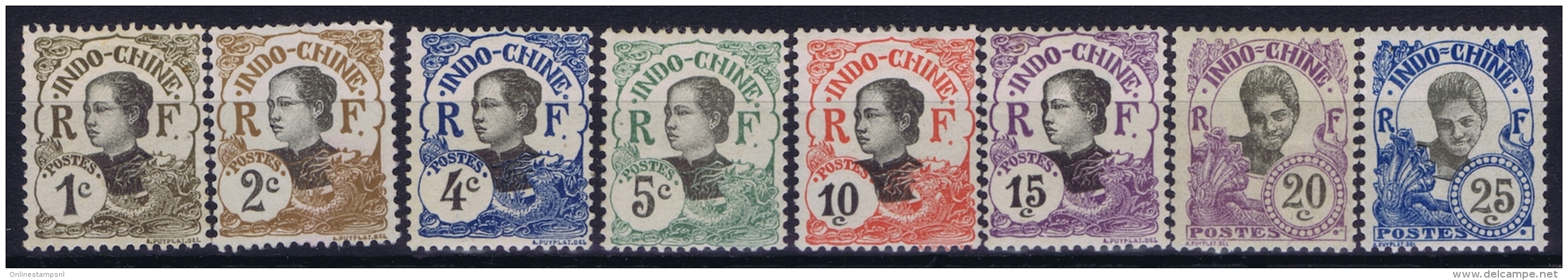 Indo-Chine : Yv 41 - 58 MH/* Flz/ Charniere  1907 - Nuevos