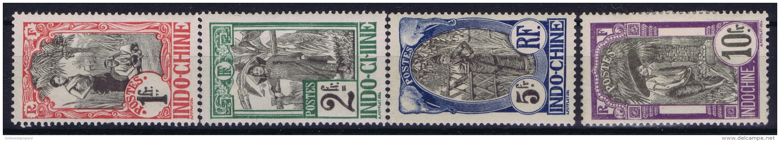 Indo-Chine : Yv 41 - 58 MH/* Flz/ Charniere  1907 - Ongebruikt