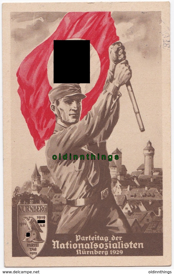 Propaganda Reichs - Parteitag Postkarte Nr.1 Nürnberg 4.8.1929 Echt Gelaufen! - 1939-45