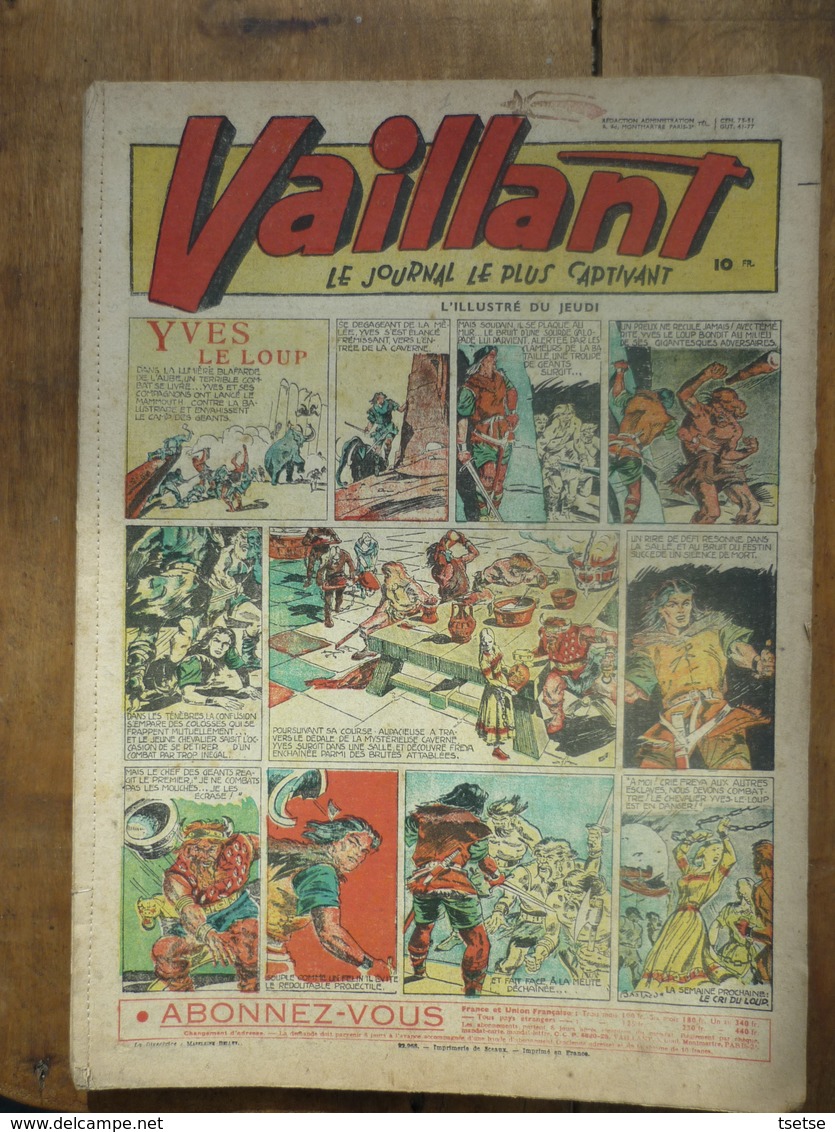 Le Journal De Vaillant...l'Illustré Du Jeudi -Yves Leloup - Année 1947 Où 1948 - 2 - Vaillant