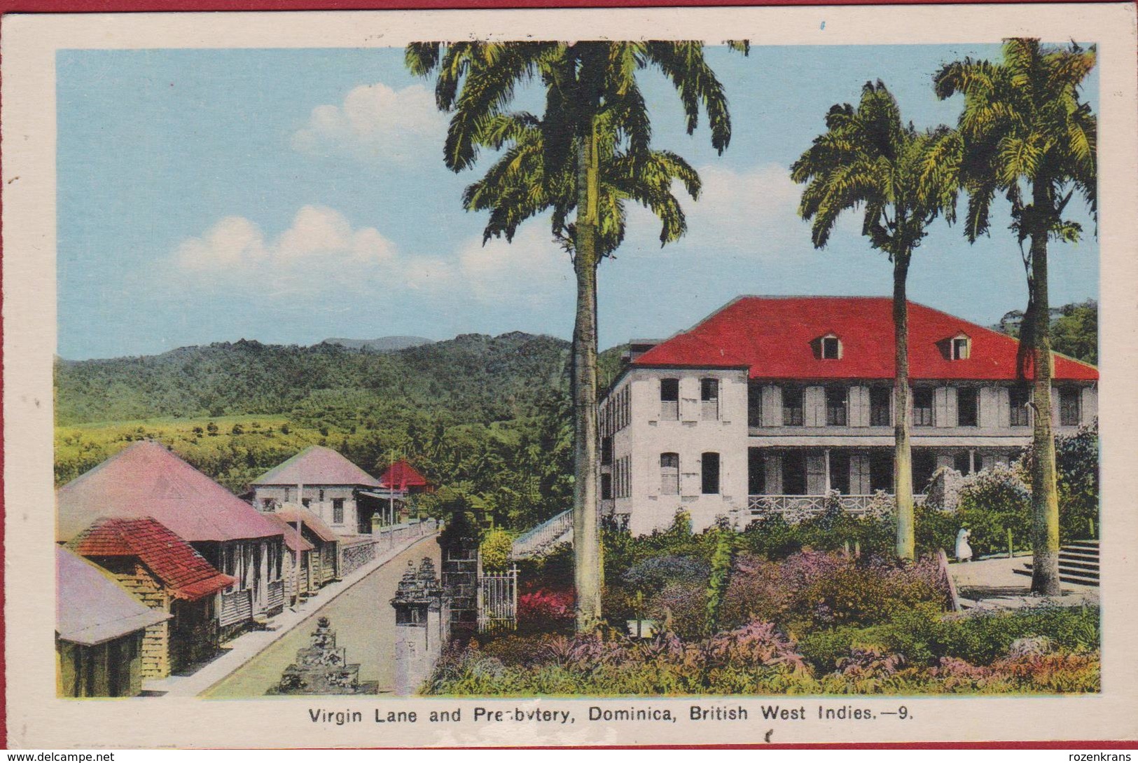 Old Postcard Virgin Lane And Presbytery Dominica Caribbean Sea Caraïbes Lesser Antilles Antillen West Indies British - Dominica