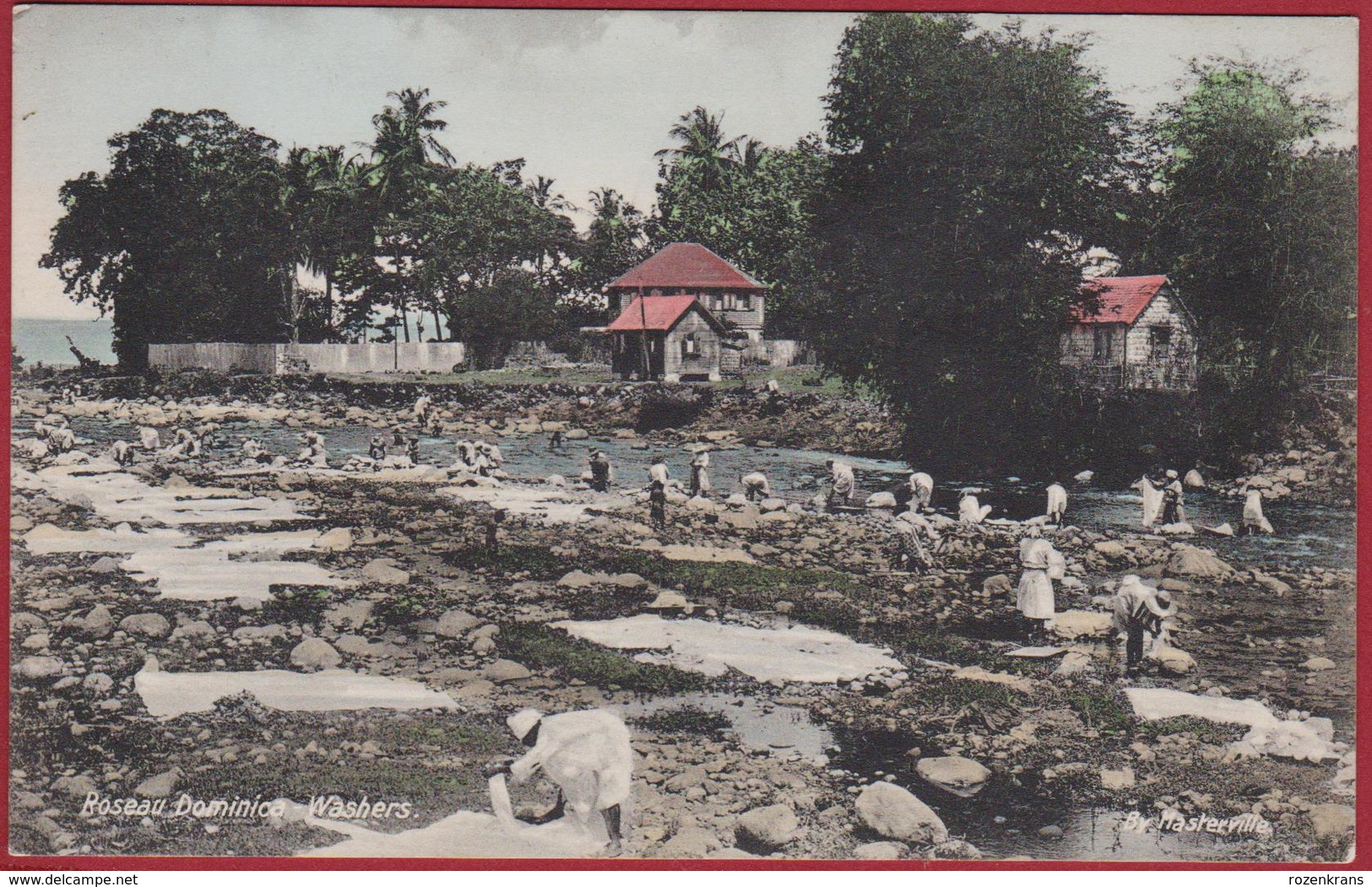 Old Postcard Roseau Dominica Washers By Masterville Caribbean Sea Caraïbes Lesser Antilles Antillen West Indies British - Dominique