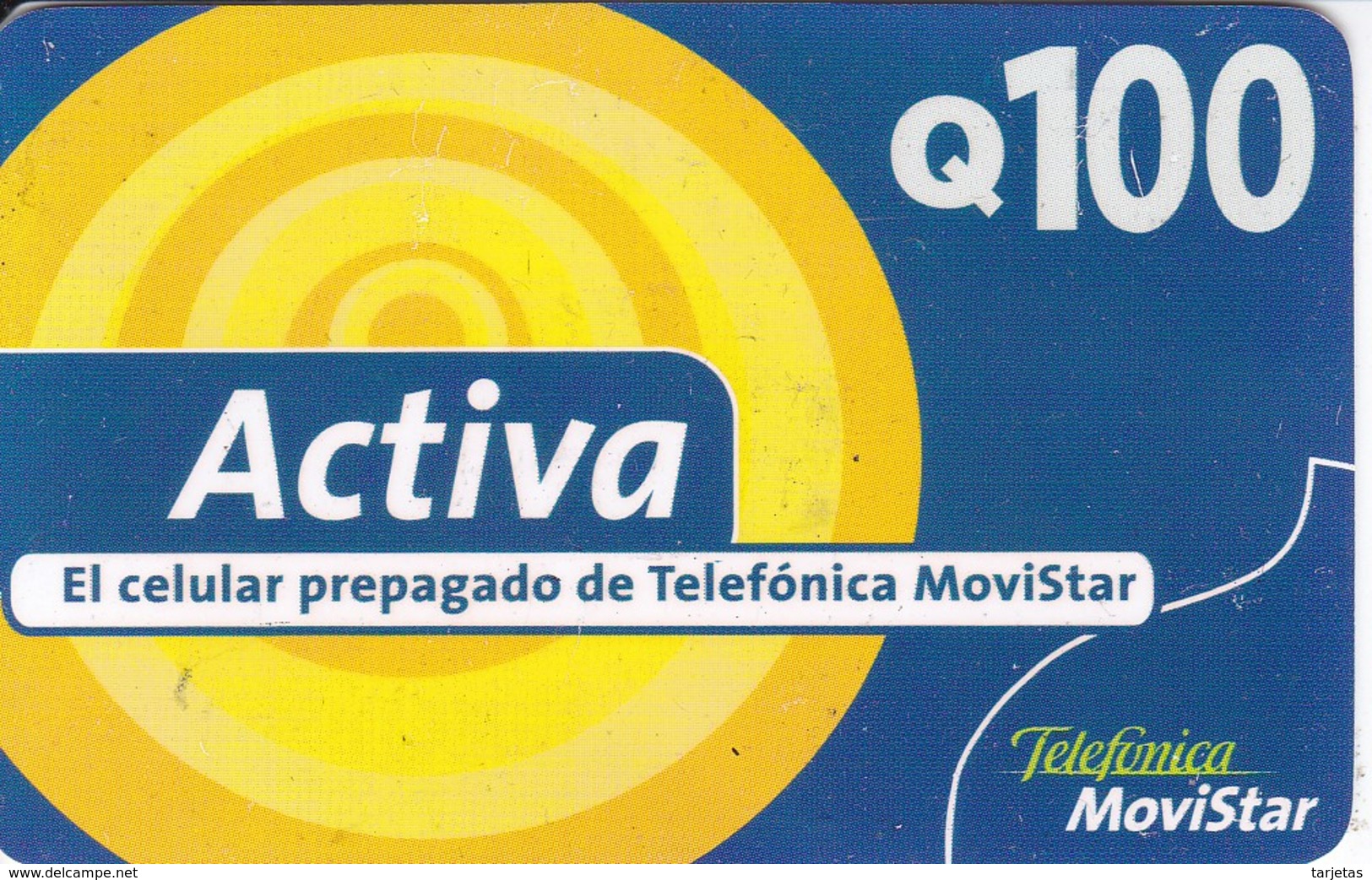 TARJETA DE GUATEMALA DE TELEFONICA MOVISTAR  DE 100 QUETZALES - Guatemala